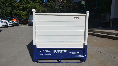 金屬周轉箱的特殊結構配合叉車高效率作業